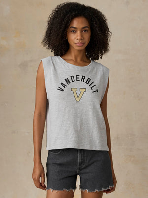 Vanderbilt University Sunwashed Organic Muscle Tank - Light Grey Heather