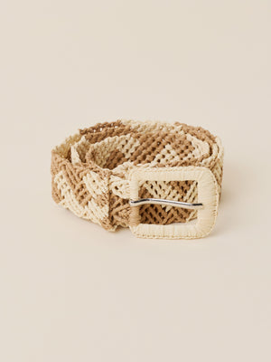 Raffia Belt - Natural Brown