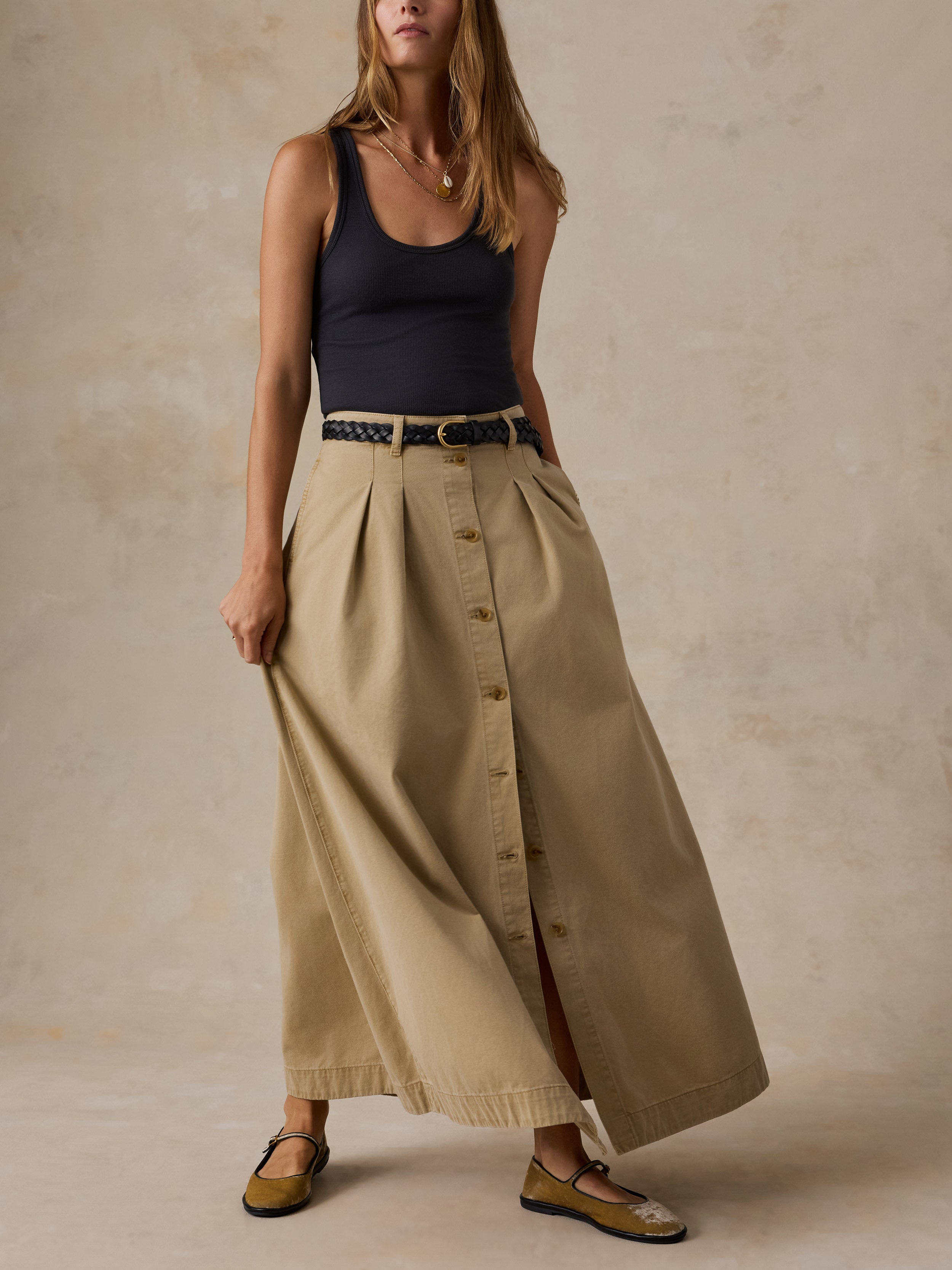 Seafarer Chino Skirt - Khaki