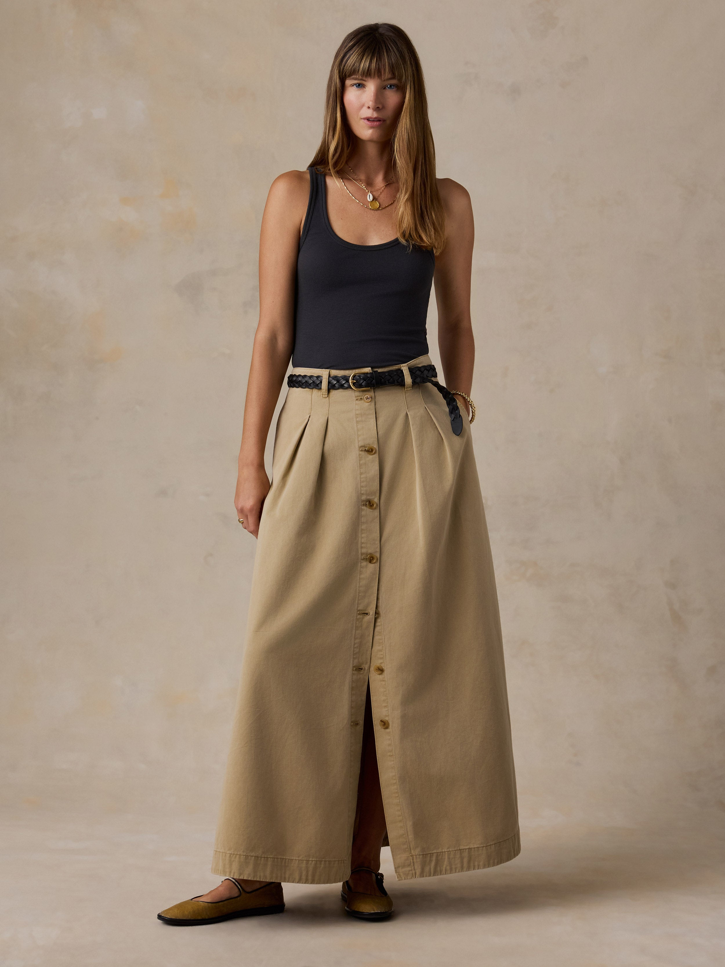 Seafarer Chino Skirt - Khaki