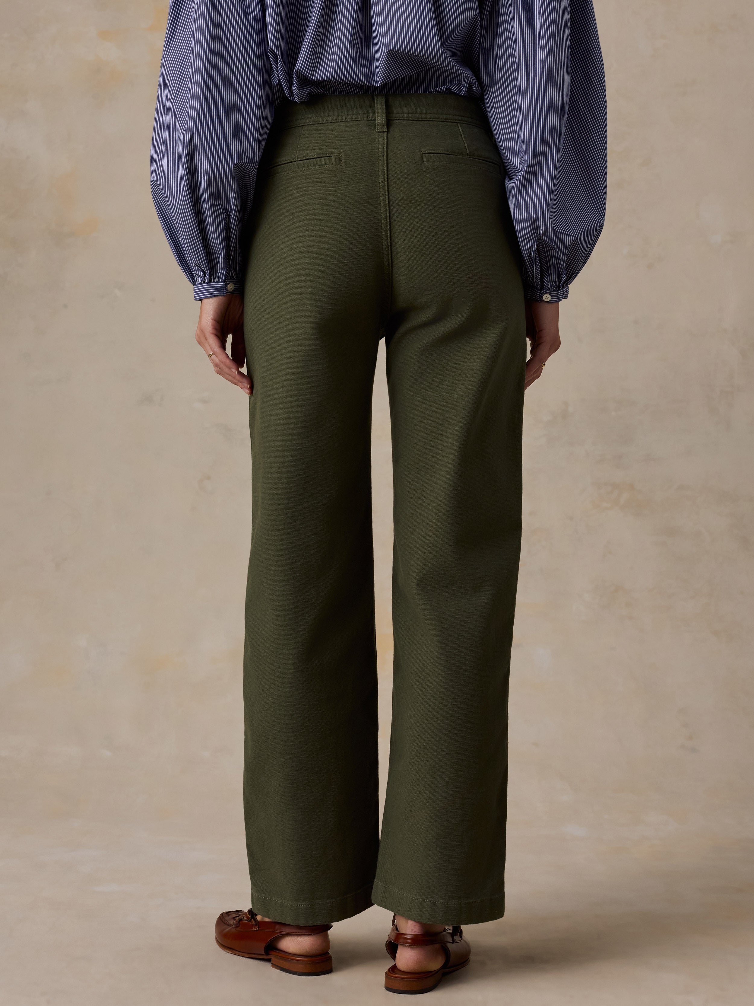 Sunwashed Canvas Dockside Pant - Olive Night