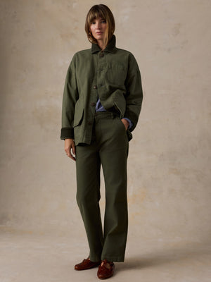 Sunwashed Canvas Dockside Pant - Olive Night