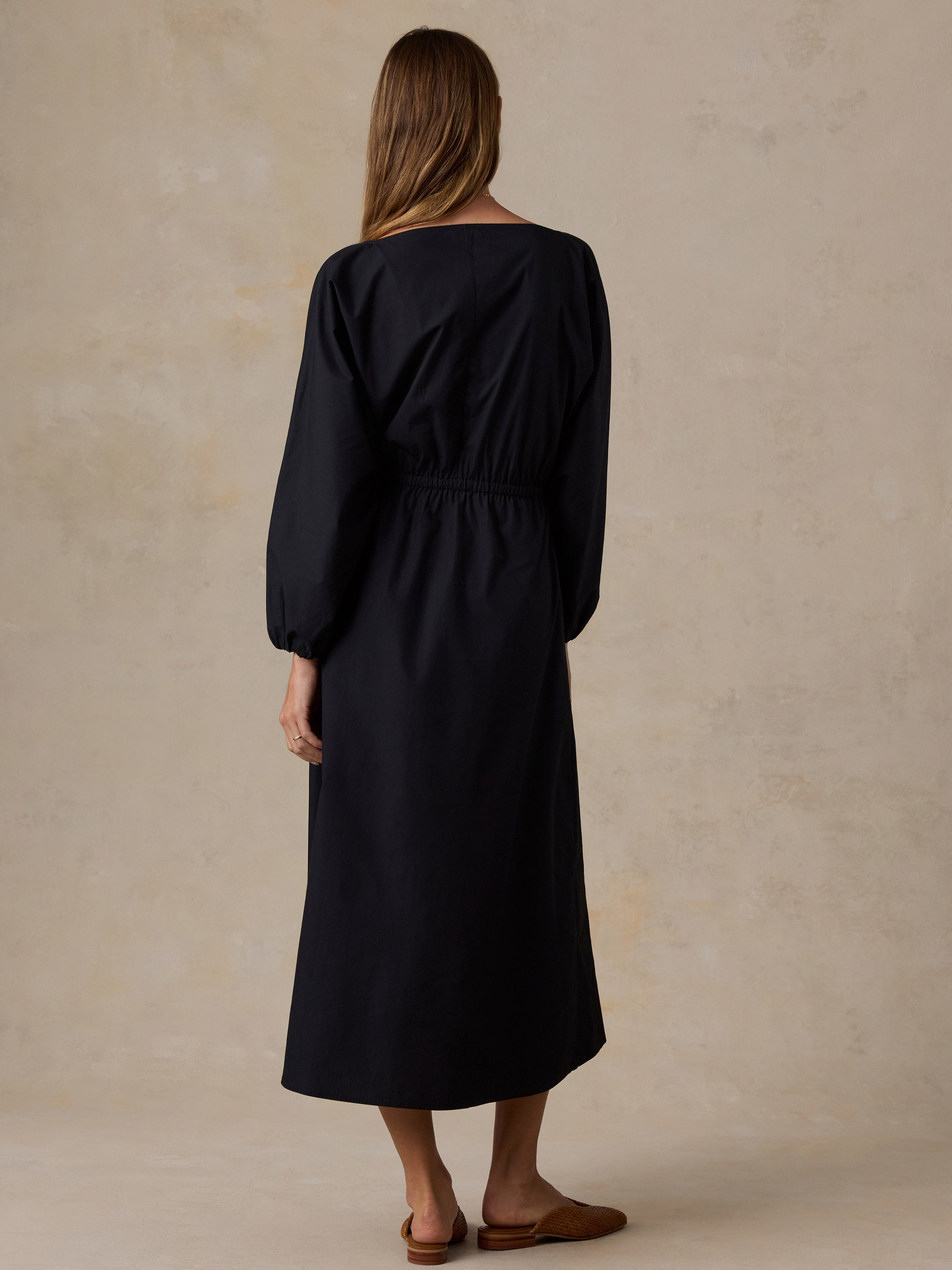 Coastal Poplin Suri Dress - Black