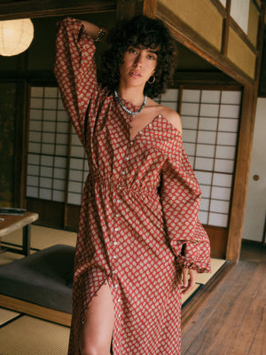Coastal Poplin Suri Dress - Autumn Petals