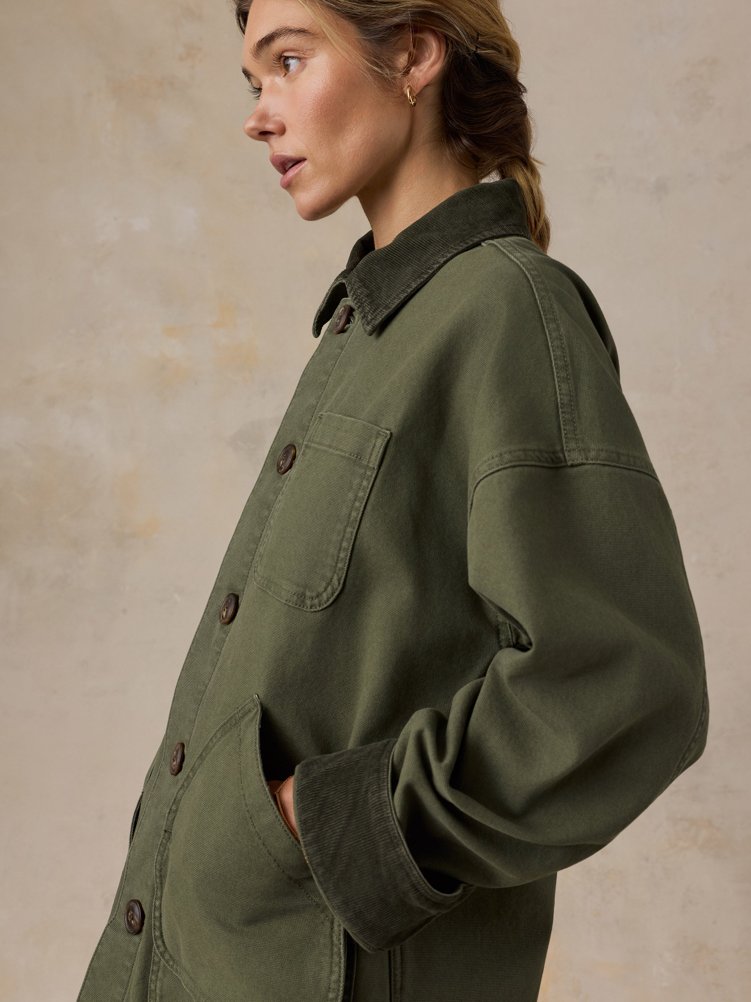Sunwashed Canvas Barn Jacket - Olive Night