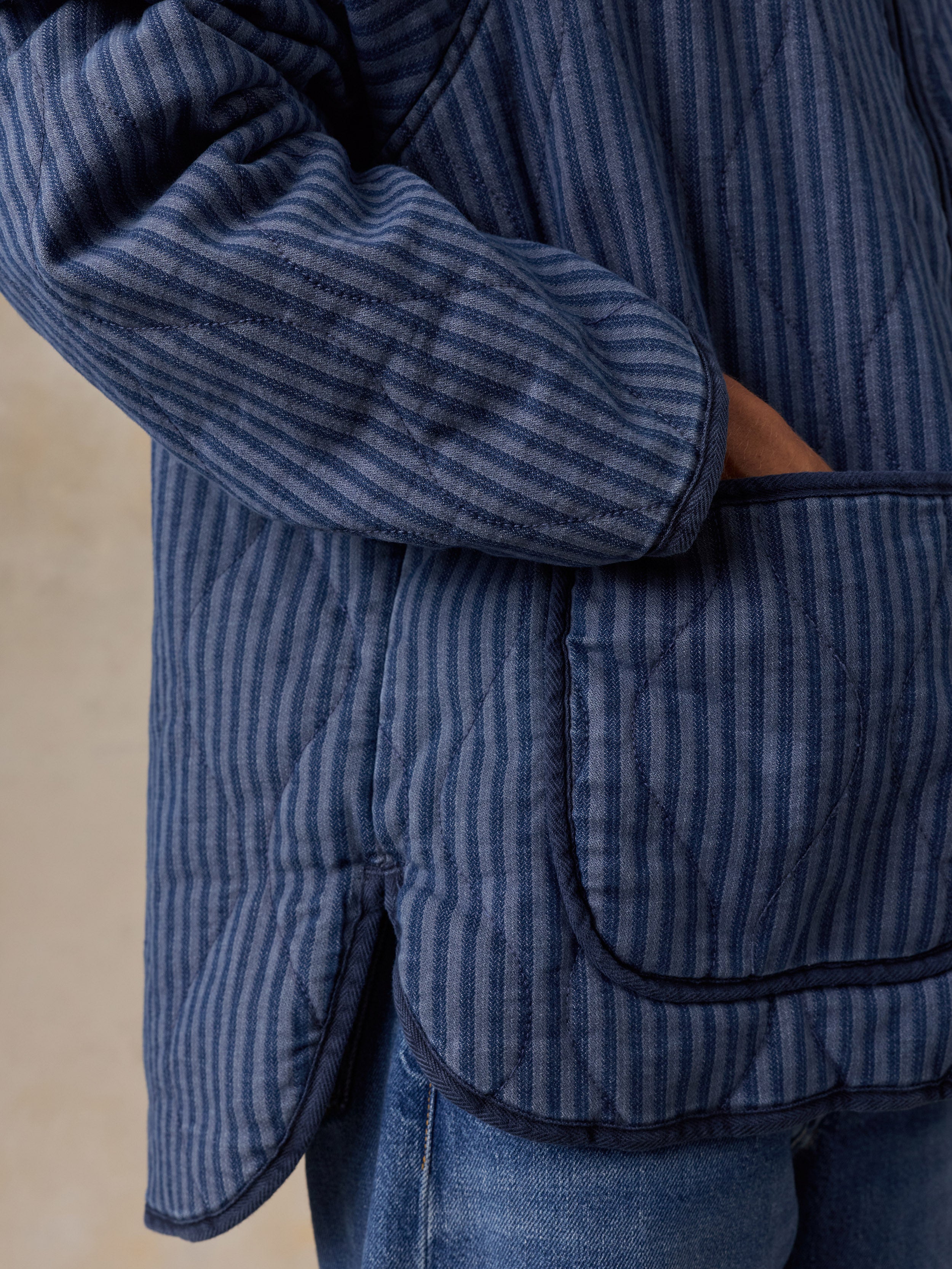 Topsail Quilted Jacket - Riverline Stripe